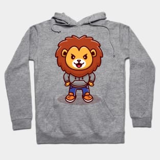 Cute Lion Mascot Cartoon Hoodie